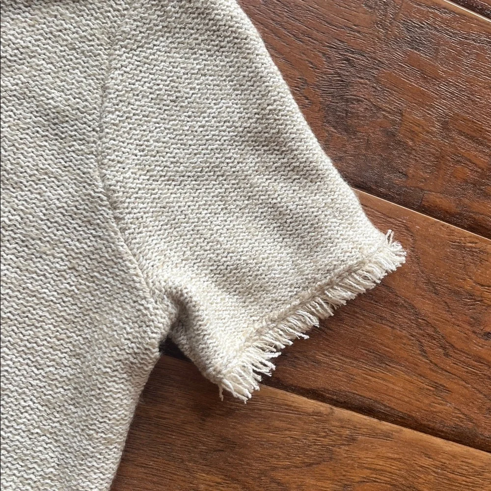 NWOT J. Crew Cream Fringe Knit Cardigan - - Size Large